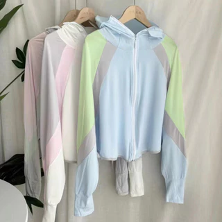 เสื้อกันแดดผู้หญิง ฤดูร้อน ป้องกันรังสี UV ผ้าคลุมไหล่ ไอซ์ไลน์ ระบายอากาศ แบบบางเบา สำหรับการขี่จักรยาน