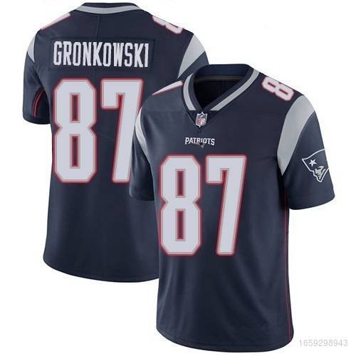 [GR ] New England Football Jersey Patriot NFL Tops No.87 Gronkoski Legendary Soft Jersey Sports Tee Unisex