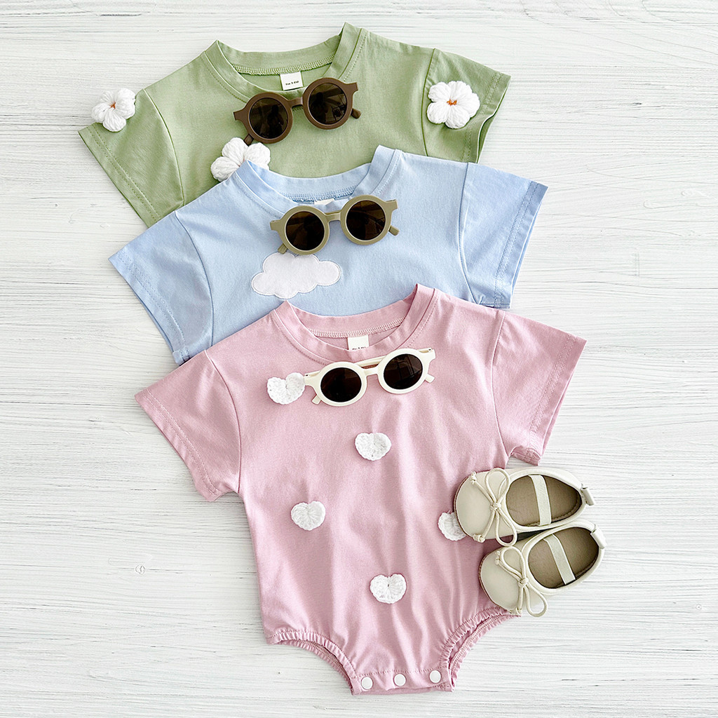 ทารกแรกเกิด Romper ฤดูร ้ อนการ ์ ตูน Patchwork แขนสั ้ นสบาย Jumpsuit เด ็ กผู ้ หญิง