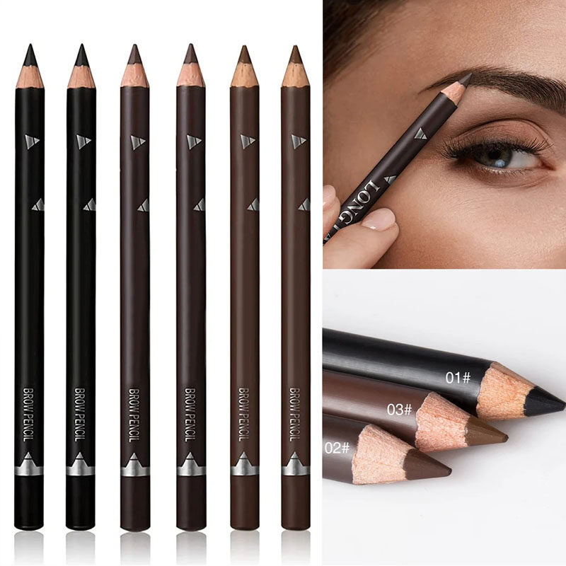1653-BL Eye Brow Pencil Waterproof Professional Women Eye Makeup Pen Easy Color Natural Blac