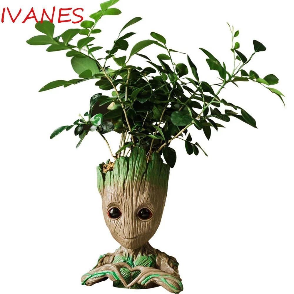 Ivanes Groot ดอกไม ้ หม ้ อสําหรับเด ็ กตกแต ่ งบ ้ านสําหรับของขวัญปากกาหม ้ อต ้ นไม ้ Man Groot ของเล ่ น