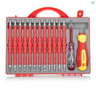 Pengong 9714B 500V ชุดไขควงฉนวน 12 ชิ ้ น Double-Ended ไขควงฉนวนเครื ่ องมือ Non-Slip Handle All-in-One พรีเมี ่ ยม Professional ไขควงชุดทดสอบดินสอ