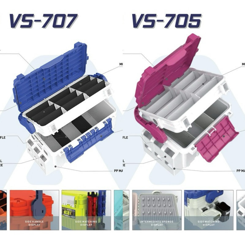 MEBAO TACKLE BOX FISHING TACKLE BOX MULTI-FUNCTION MEIHO MINGDIAO MB-705/MB707