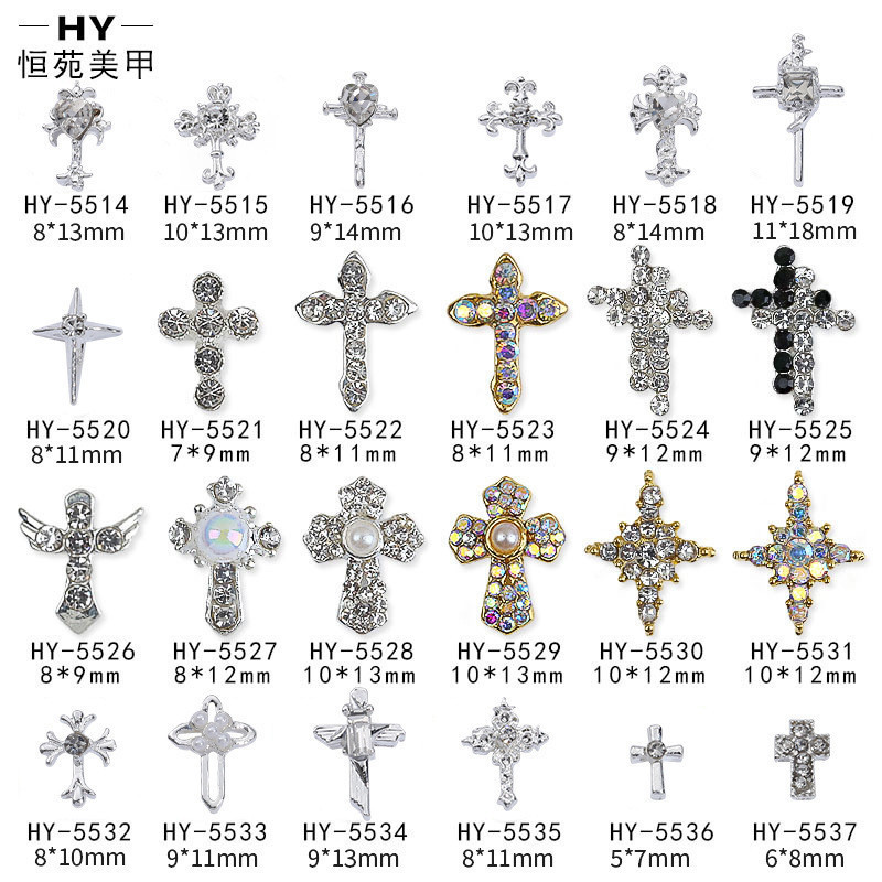 10pcs ใหม ่ สุทธิสีแดงระเบิดกระพริบสามมิติ cross-racks เล ็ บ Croin เล ็ บเพชรเจาะคว ่ ําแฟลชแฟลชตกแต ่ งเล ็ บ