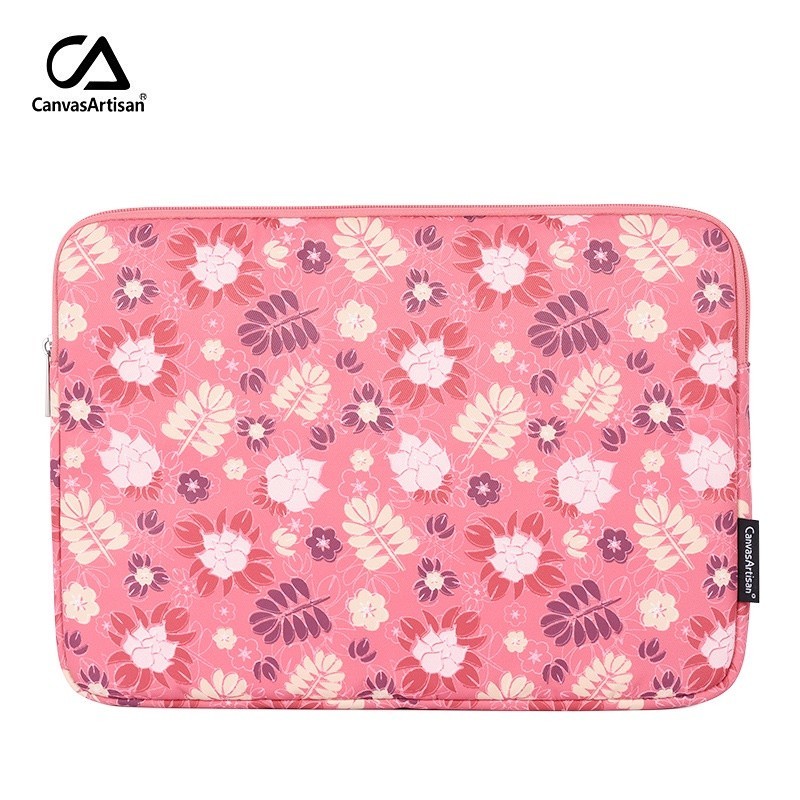 CanvasArtisan Cute Pink Flower Laptop Bag Waterproof Cover for Tablet Thinkpad Slim Sleeve Case for Matebook Air Pro Asu
