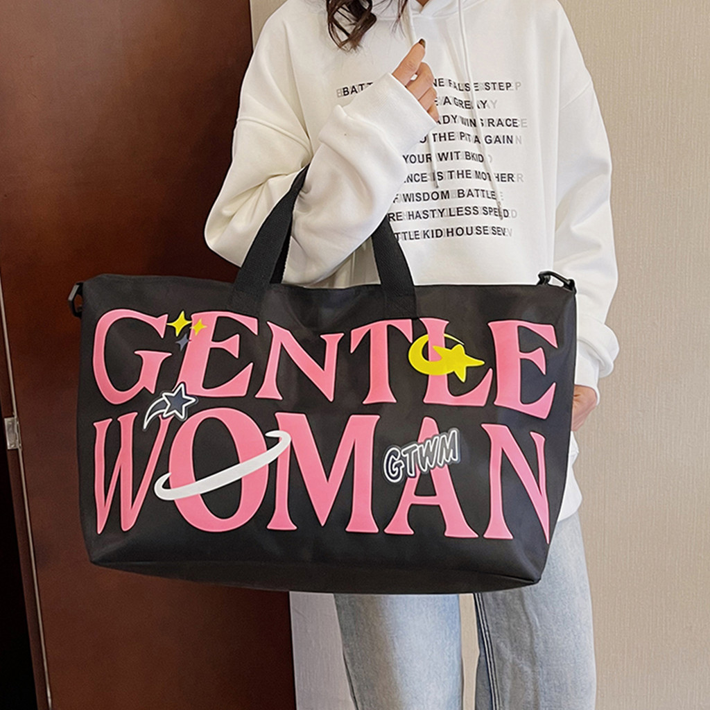 SKM Gentle Woman Large Capacity Travel Fitness Nylon Cloth Tote Bag Beg Wanita CS314