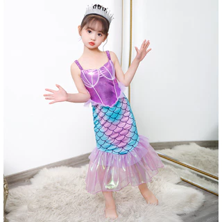 เด ็ กชุดเจ ้ าหญิงเงือกฮาโลวีนคอสเพลย ์ Ariel Girls Dress
