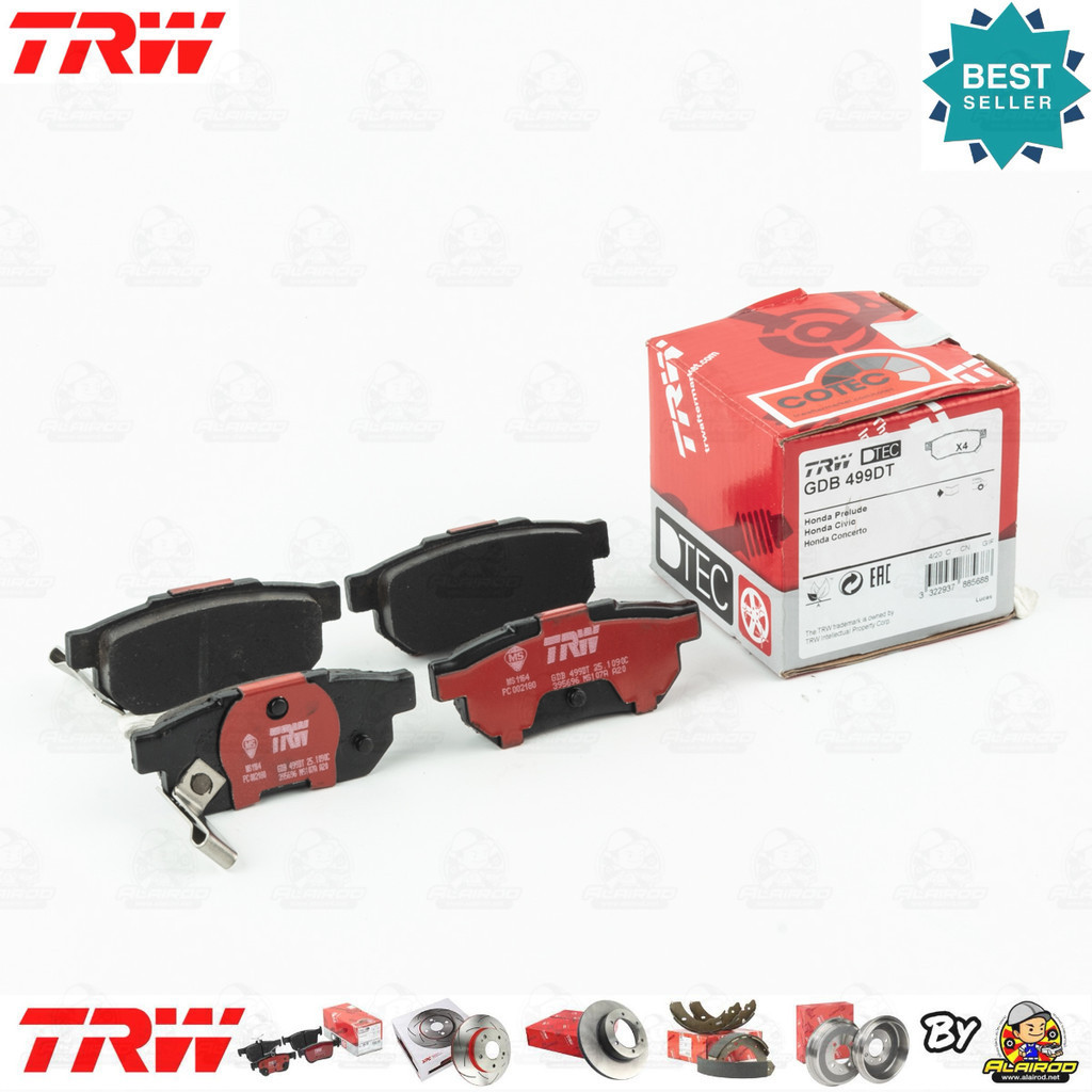 TRW ตัว TOP DTEC ผ้าดิสเบรคหลัง ผ้าเบรคหลัง Honda City Type S,Type Z ปี 1996-2002   GDB 499 DT