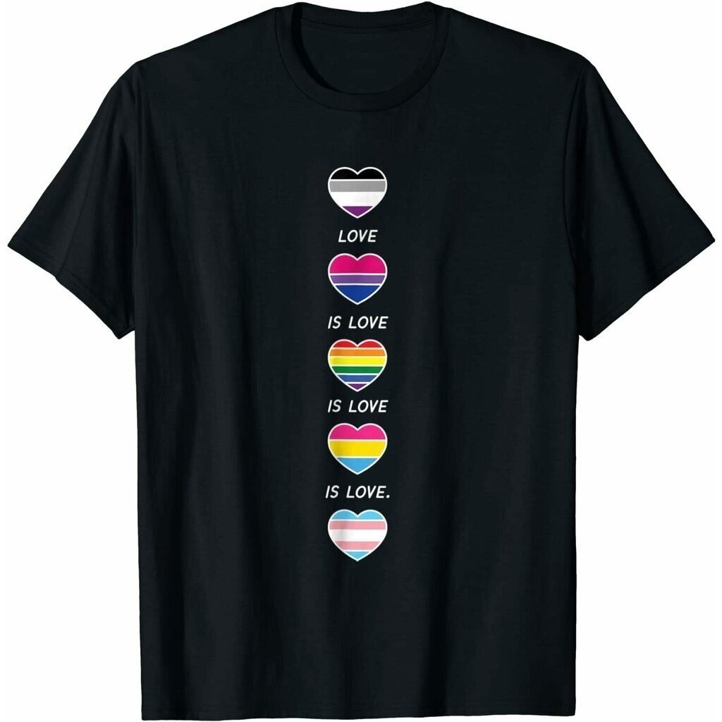 S-5XL ย้อนยุคเสื้อเชิ้ต Love Is Love Pride Lgbt Asexual Bi Pansexual Trans สําหรับผู้ชาย FEF0S-5XL