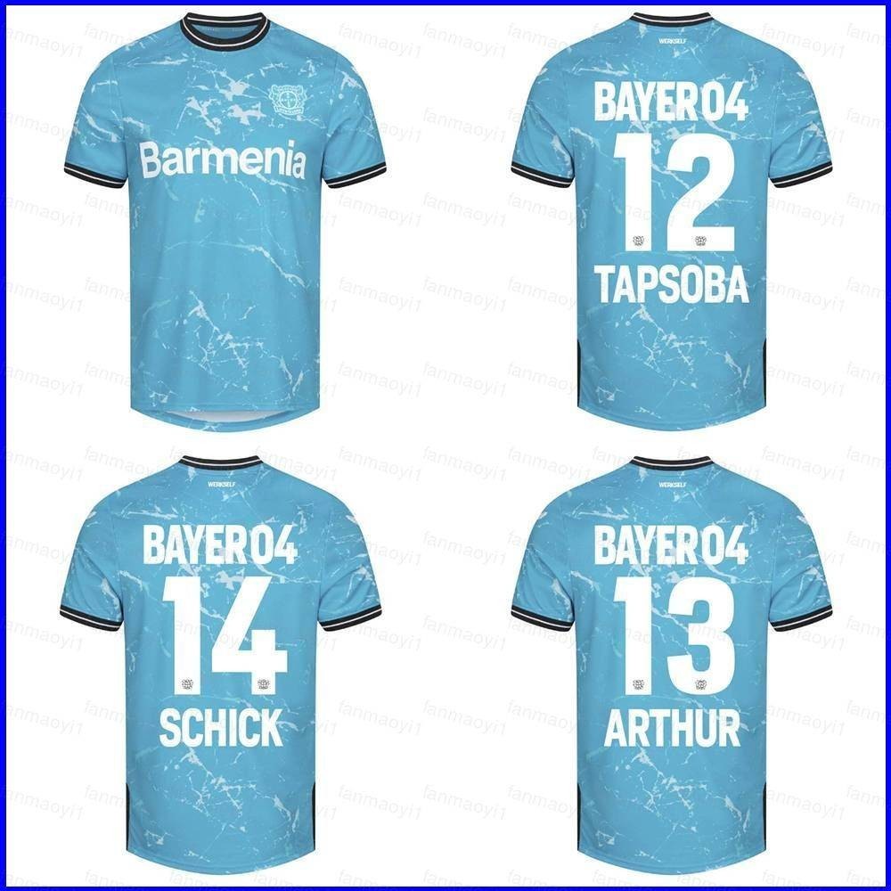 23-24 Bundesliga Bayer 04 Leverkusen Tapsoba Arthur Schick Alternate jersey เด ็ กผู ้ ใหญ ่ Tshirts Plus ขนาด