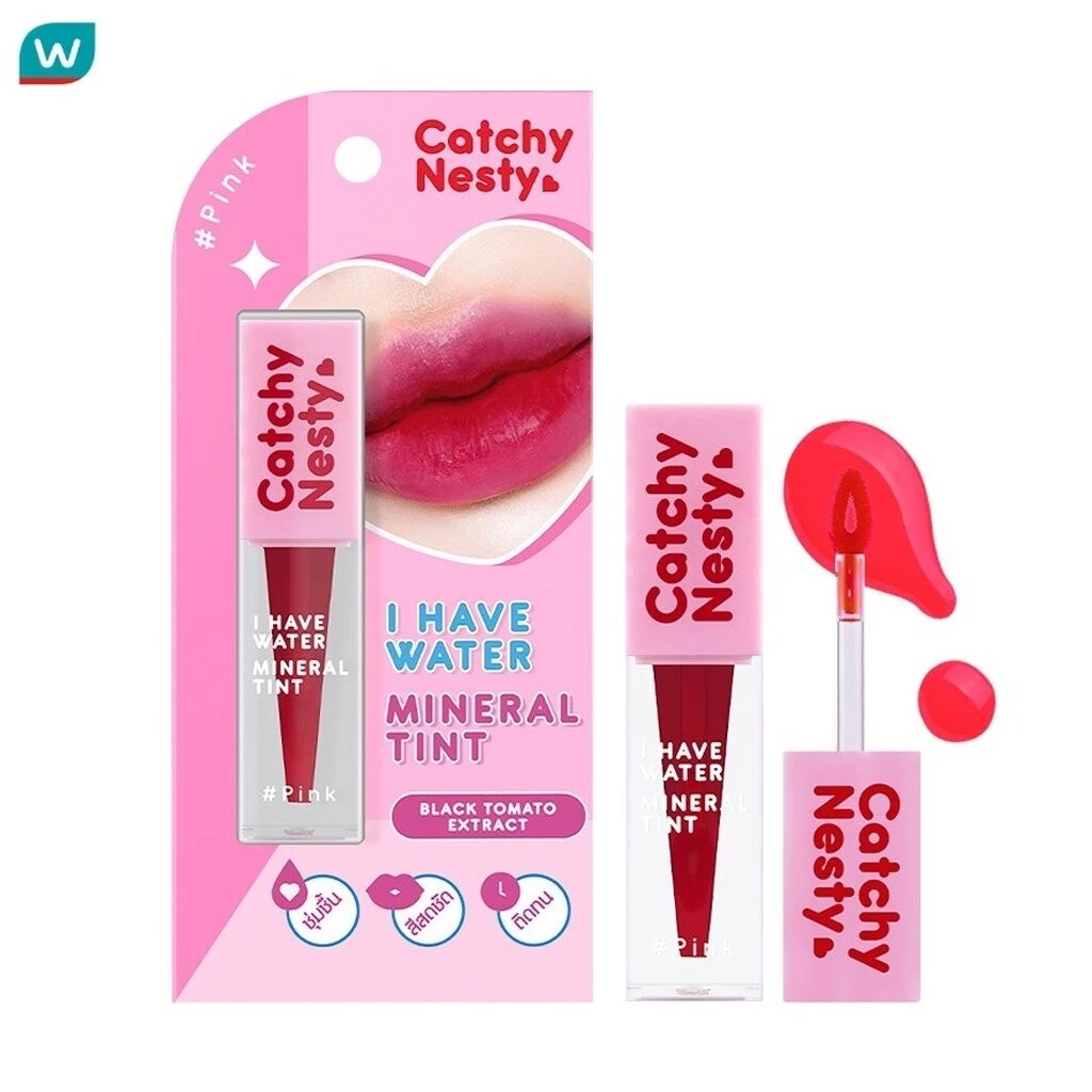 Catchy Nesty แคชชี่เนสตี้ ไอแฮฟวอเตอร์ มิเนอรัล ลิป ทินท์ 3ก. พิงค์