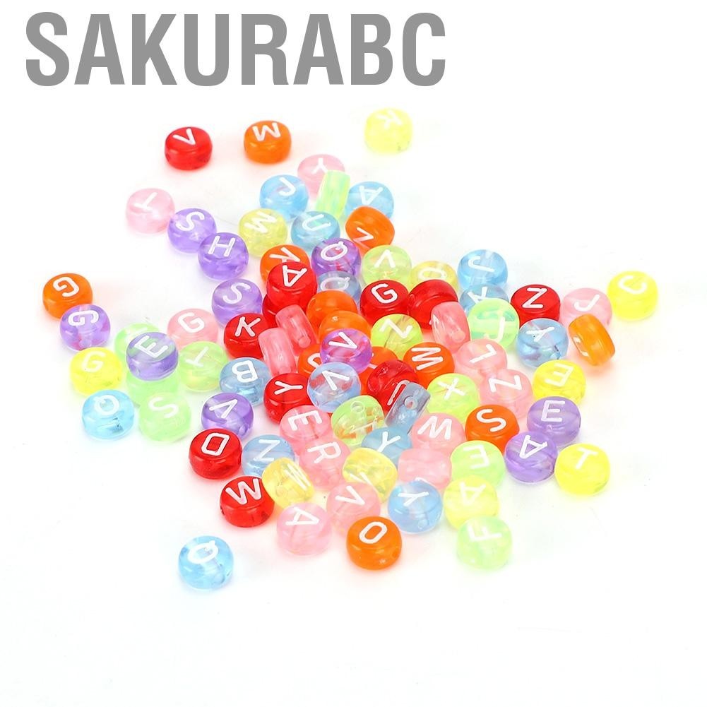 Sakurabc 1000Pcs Letter Beads Acrylic Alphabet Round Colorful