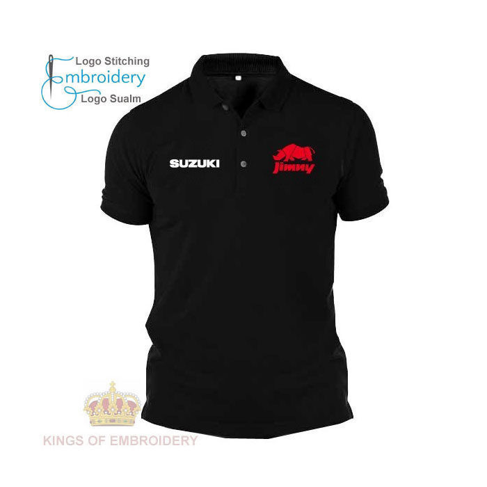 Baju Polo Classic T เสื้อโลโก้ Suzuki Jimny Rhino Sulam เย็บปักถักร้อยสําหรับผู้ชายและผู้หญิงแขนสั้น