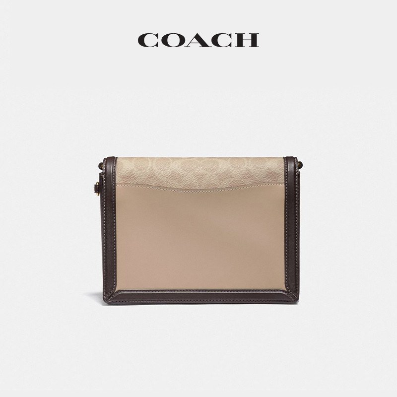 Coach Ladies Classic Hutton กระเป๋าสะพายไหล่กระเป๋าสะพายข้างกระเป๋าโซ่กระเป๋ากล่อง