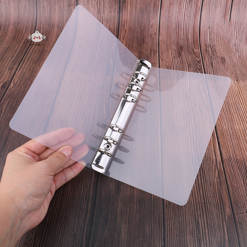 {maybest} แฟ้ม pp สิ่งทอลายทแยงโปร่งใสสร้างสรรค์ a6 a5 โฟลเดอร์เก้ารู b5 หกรู {TH}