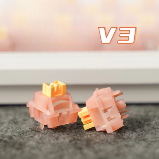 Outemu Silent Peach Switches V3 Silent Lemon V3 Customing Mechanical Keyboard Linear Switch Factory Prelubed 5pin พร้อมคู่มือแสง ความรู้สึกที่มั่นคงและเรียบเนียนมากขึ้น