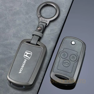 กระเป๋ากุญแจรถยนต์ honda โลหะและหนังกุญแจรถสําหรับ Honda Civic Accord Fb พับ Key,รีโมทคอนโทรลกุญแจรถกรณี