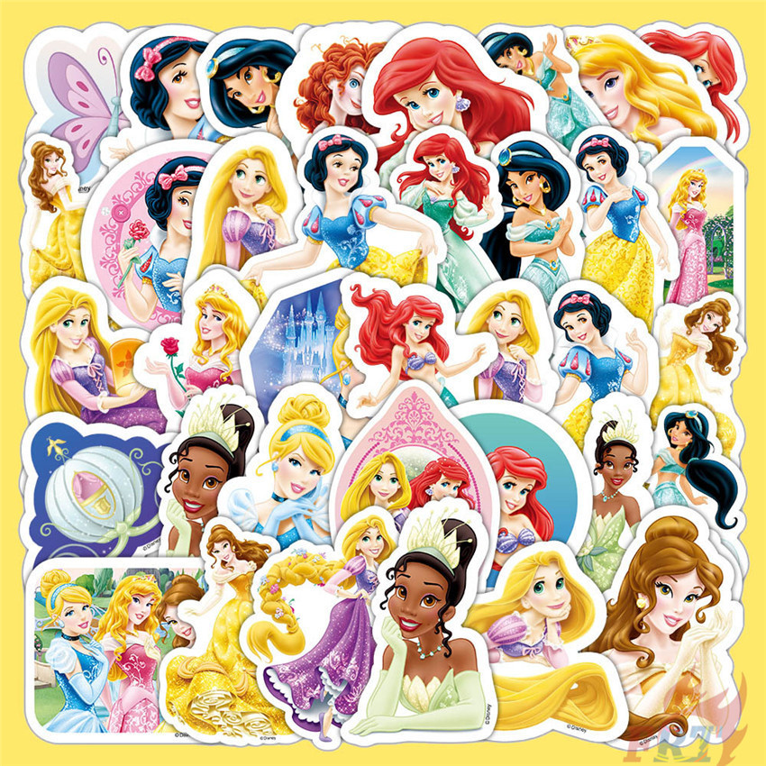 สติ๊กเกอร์รวมเจ้าหญิงดิสนีย์ 05 50 ชิ้น/เซ็ตกันน้ํา DIY Fashion Decals สติ๊กเกอร์ Doodle