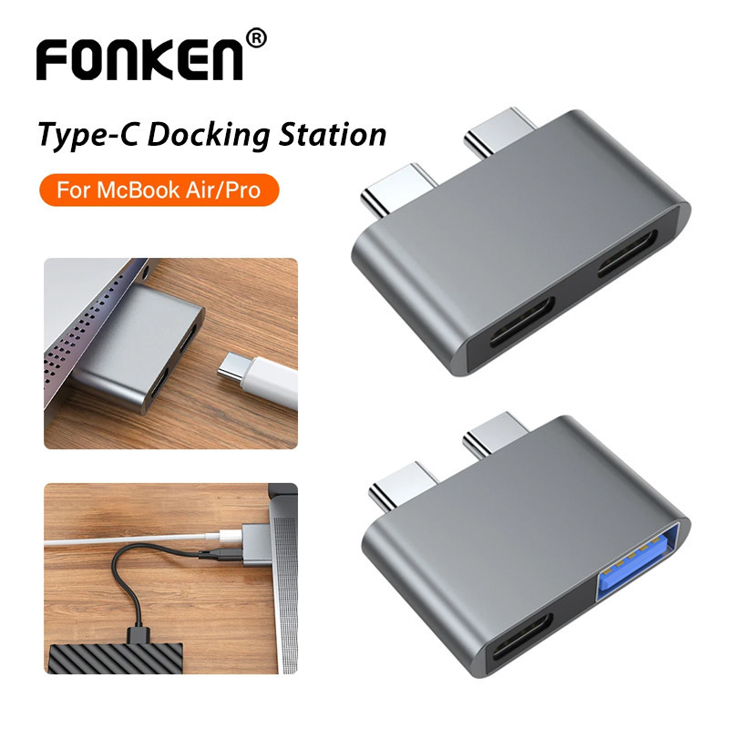 Fonken Dual Type C USB 3.0 Extender Thunderbolt 3 ชายหญิงอะแดปเตอร์เชื่อมต่อ 5K 40Gbps USB C Hub สํา