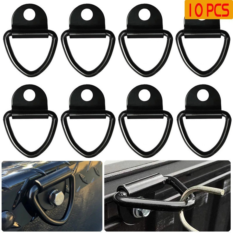 แหวนดึงรถ D-Shape - รถบรรทุก Tailgate Cargo Fastening Tie Buckle - สแตนเลส ทนทาน คุณภาพสูง - สําหรับรถพ่วง Rv เรือ - อุปกรณ์ตะขอยึดรถออฟโรด