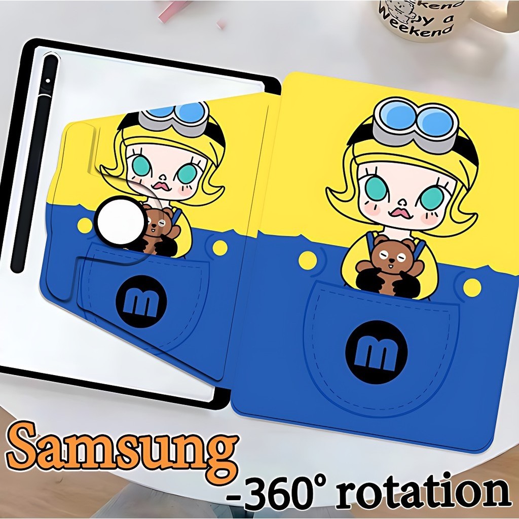 MOLLY 360° เคสฝาพับ Samsung Galaxy Tab S6 lite S7 S8 S9 S7FE S9FE S7+ S8+ S9+ S9FE+ A7lite A8 A9 A9+ ปากกาอยู่ทางด้านขวา