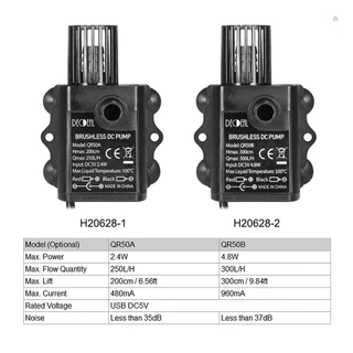 Usb DC5V 4.8W Ultra-quiet Mini Brushless ปั๊มน้ํากันน้ํา Submersible Fountain Aquarium หมุนเวียน 300L/H ยก 300 ซม.