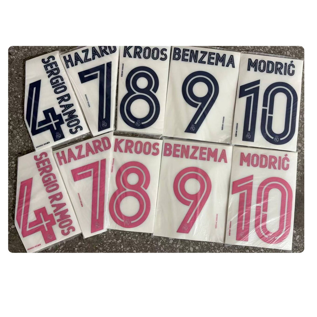 Retro 8 Kroos Nameset Sergio Ramos Benzema Modric Printing Soccer Patch Badge