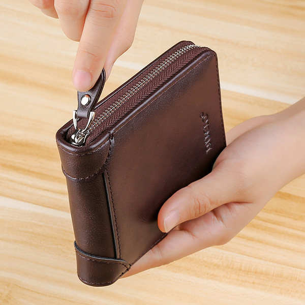 true money wallet wallet Retro Versatile Wallet Men's Short Zipper Coin Bag Small Money Clip กระเป๋าสตางค์ผู้หญิง Wallet ผู้ถือบัตรเยาวชนนักเรียนสไตล์อินเทรนด์