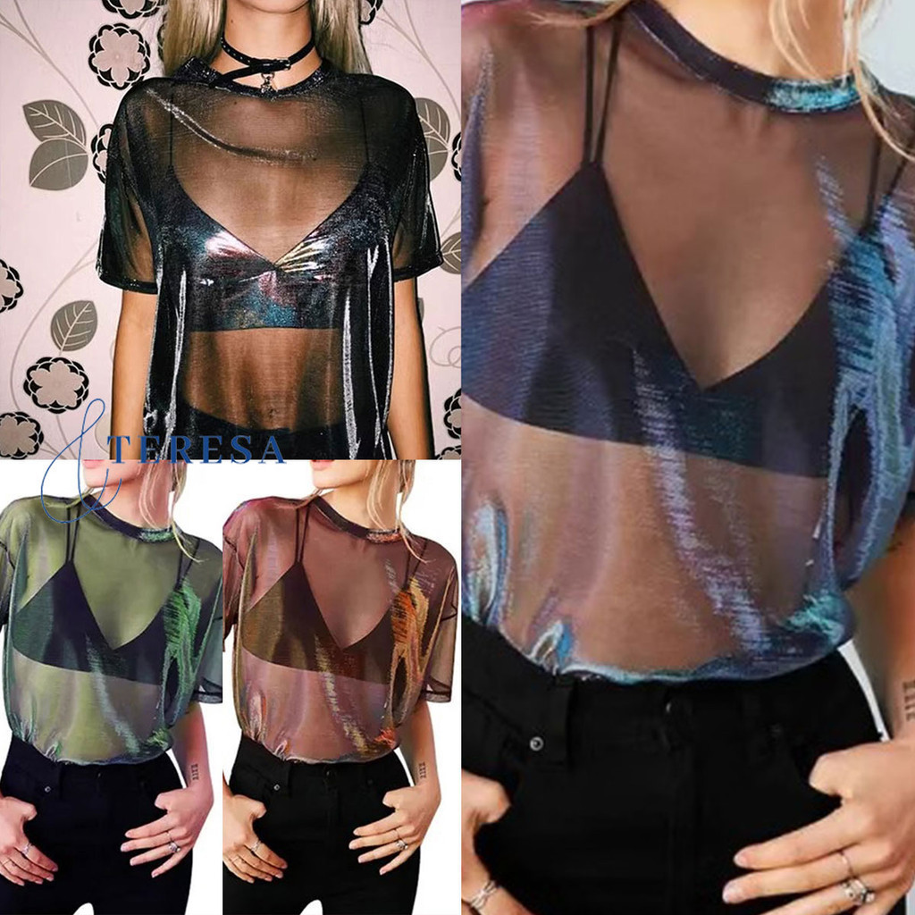 เสื้อยืดผู้หญิงลายตัวอักษรแฟชั่น รูปทรงปกติ แขนสั้น