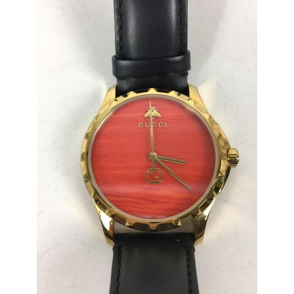 Gucci thyme A I 5 Wrist Watch black Red Women Direct from Japan Secondhand