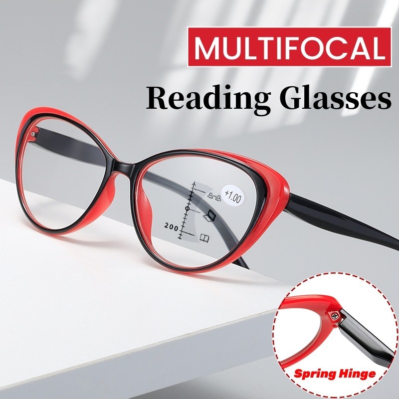 Progressive Multifocal แว่นตาอ่านหนังสือผู้หญิง Anti-blue Light ใกล้แว่นตา Far Ultralight TR90 แว่นตาสายตายาว Oculos De Grau