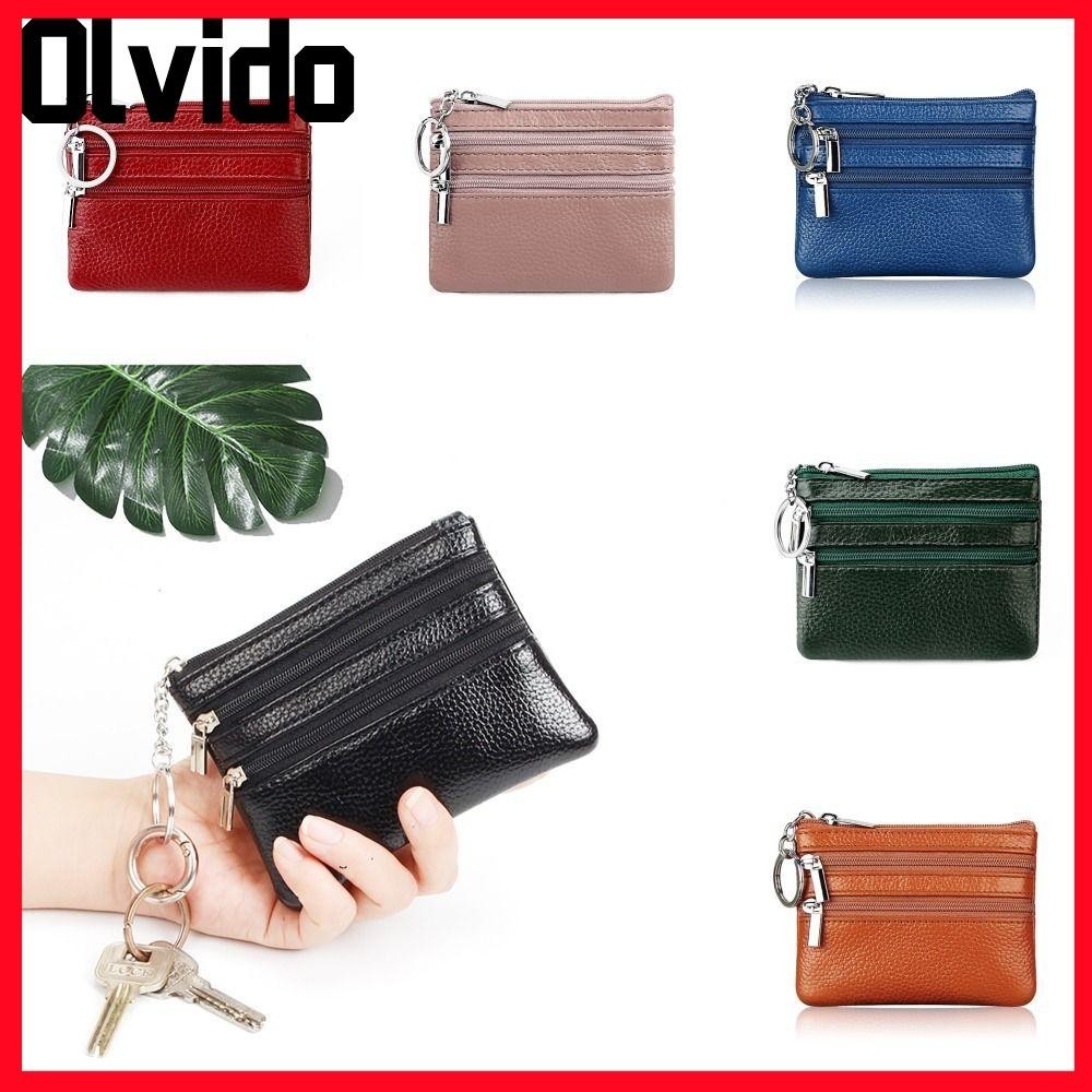 Olvido กระเป๋าใส่เหรียญเงิน,กันน้ํา PU หนังบัตรเครดิต Holoder,แบบพกพาพร้อมพวงกุญแจซิปสวมใส่กระเป๋าสตางค์กระเป๋าเงินผู้หญิง