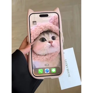 3D เคสโทรศัพท์มือถือ for iPhone 17 Air 16 16 Pro 13 11 12 14 15 15 Plus เคสไอโฟน11 หูแมวเกาหลีน่ารัก กันกระแทก กรณีที่ช