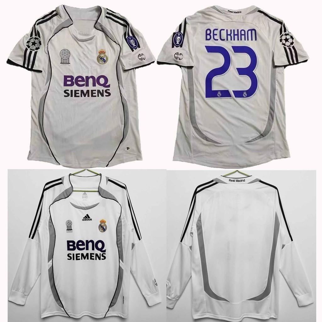 Retro Issue 0607 real madrid home beckham เสื้อฟุตบอลผู้ชาย