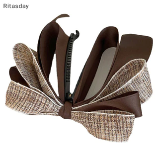 Ritasday 2022 ใหม่ริบบิ้นโบว์กล้วยคลิปน่ารัก Pearl Hair Pins Barrette ผู้หญิงอุปกรณ์เสริมผมแฟชั่นสีทึบ Elegant Hair Claw ใหม่