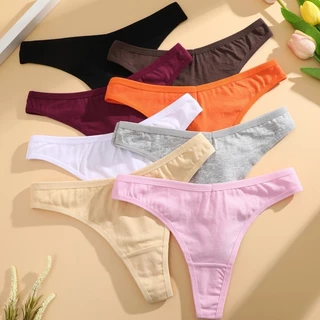 Allofme ผู้หญิงกางเกงผ้าฝ้ายเซ็กซี่เอวต่ํา G-String ไม่มีรอยต่อและ Traceless Thongs