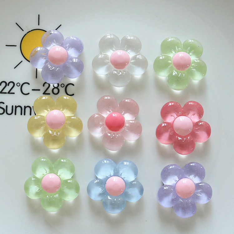 【10pcs/bag】โปร่งใสโปร่งใสห้ากลีบดอกไม้เรซิ่นดอกไม้ ทําเอง แฮนด์เมดเด็กกิ๊บอุปกรณ์เครื่องประดับขายส่งถ้วยน้ํา ปะ ตะวันออก 5