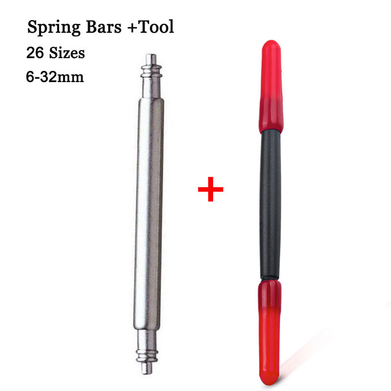 คลังสินค้าพร้อม 6-32 มม.ขนาดเต็มนาฬิกาสปริงบาร์ 304 สแตนเลสสายนาฬิกา Link Pins Universal เข็ม Stem นาฬิกาซ่อมช่างซ่อมนาฬิกาเครื่องมือ 22 มม.20 มม.24 มม.26 มม.