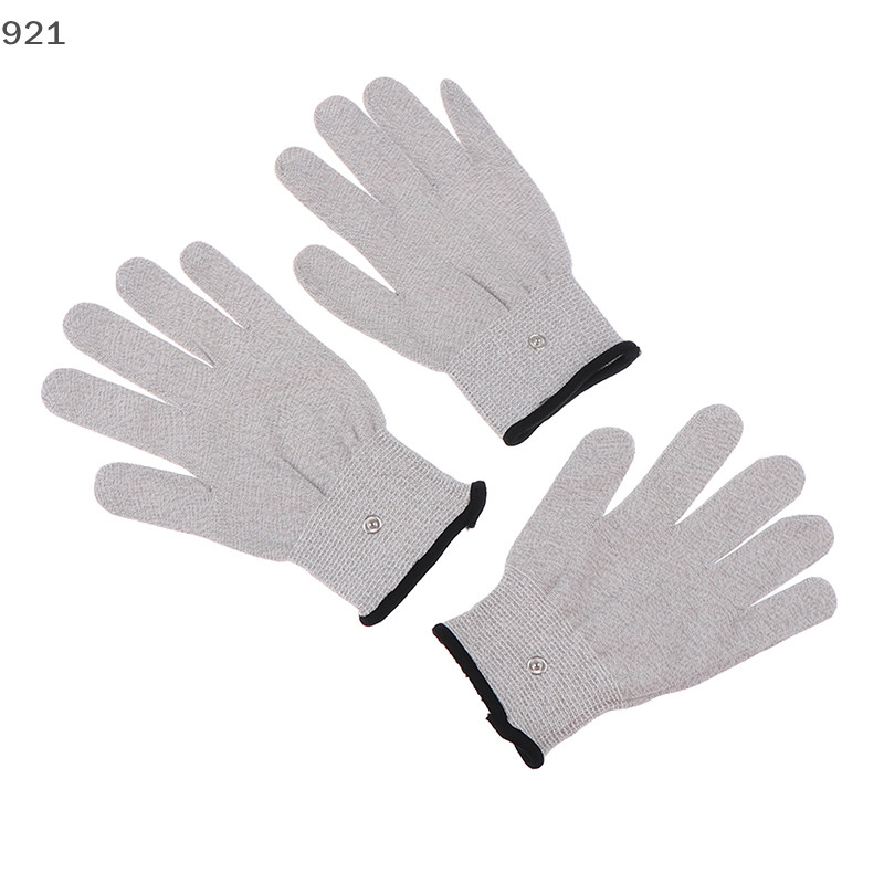 Yueyanbbb 1 คู่ Conductive Silver Fiber Electrode Gloves Pads Electrotherapy นวด ss คอเต่าเดิมไม่เป็นไร