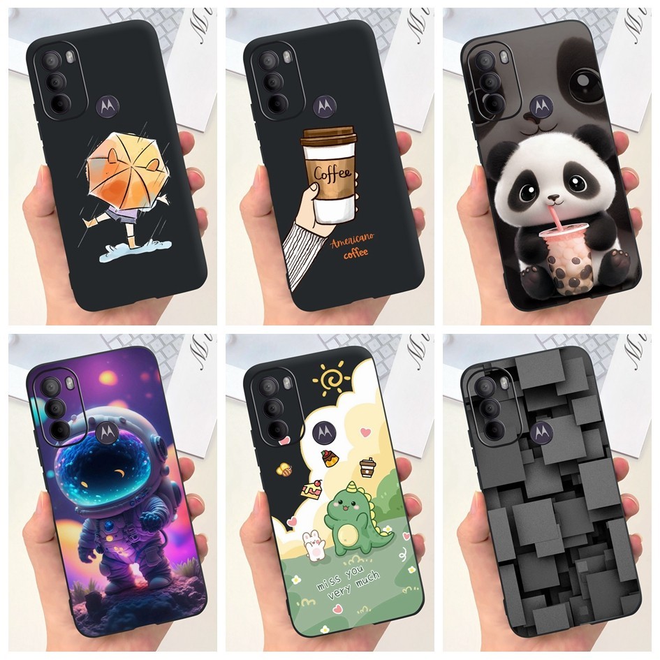 ปลอกอ่อนสําหรับ Motorola Moto G31 กรณี XT2173-3 น่ารักไดโนเสาร์นักบินอวกาศซิลิโคนสีดําปกหลังสําหรับ Moto G31 G 31 MotoG31 กันชน