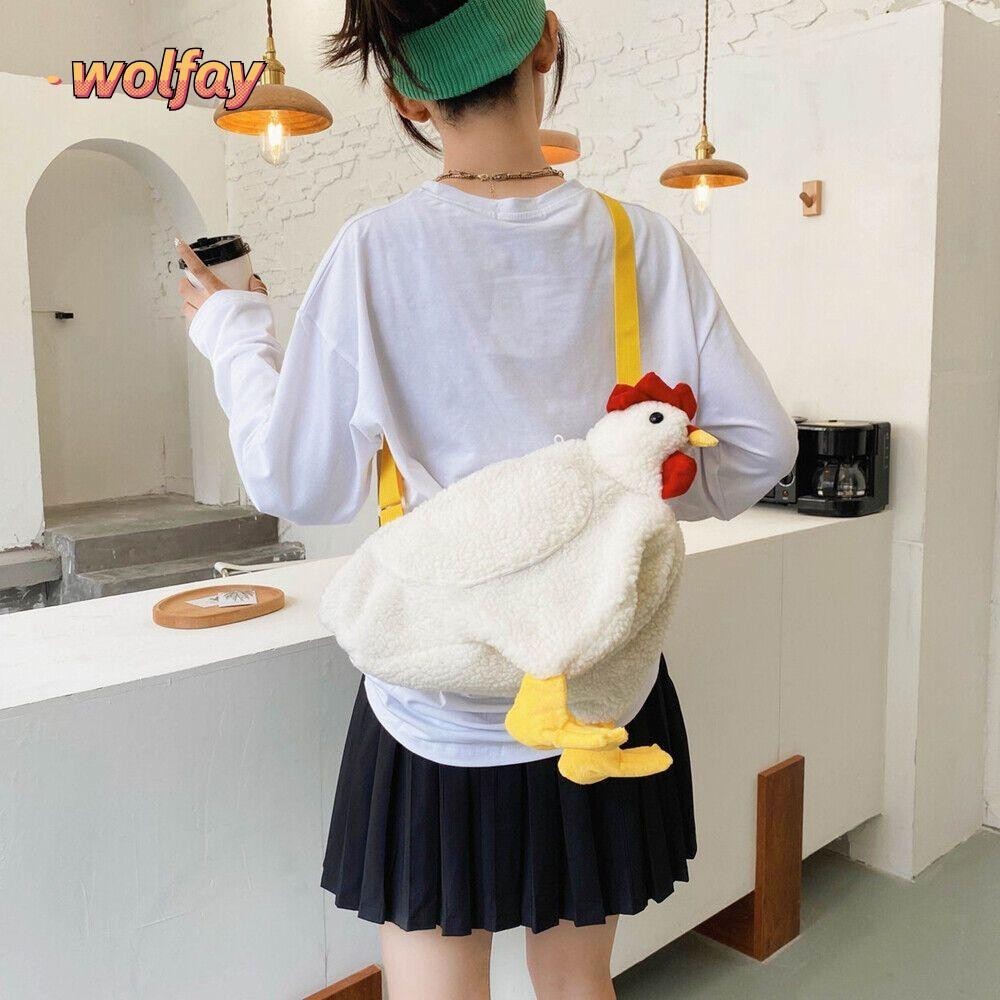 Wolfay กระเป๋าสะพายสาวตลกกระเป๋าการ์ตูนไก่กระเป๋าโทรศัพท์มือถือ Crossbody
