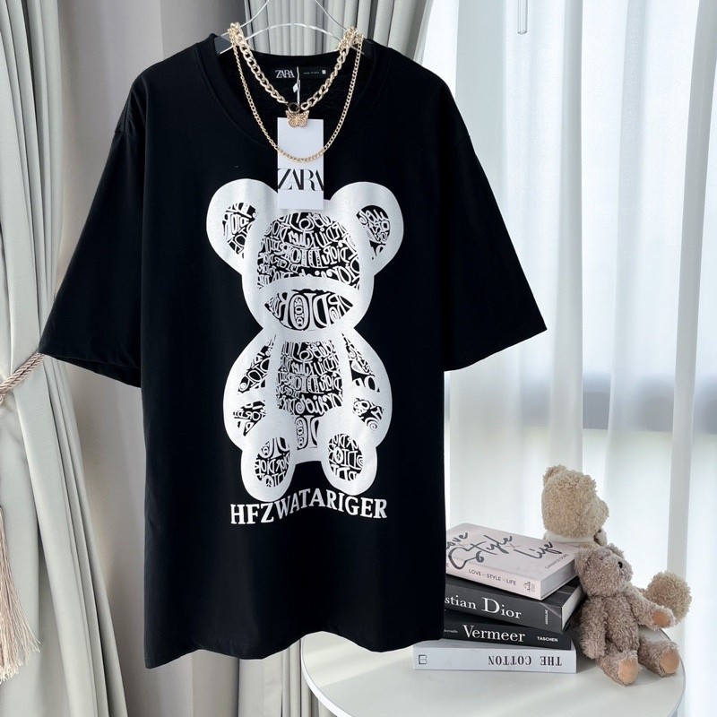 💞zara เสื้อยืดผ้าฝ้าย  เสื้อยืดโอเวอร์ไซส์👉ป้าย zara ผ้า Cotton