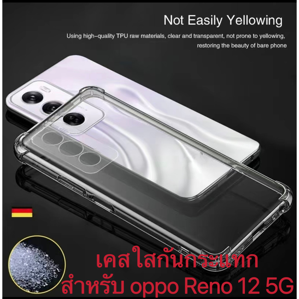 ส่งจากไทย เคสมือถือ CASE for oppo Reno 12 5G เคสใส นิ่ม กันกระแทก แบบคลุมกล้อง Shockproof