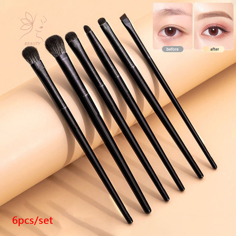 [maybeauty] 6pcs แปรงแต่งหน้าตาชุด Professional Soft Contouring อายแชโดว์อายไลเนอร์คิ้วแปรงผู้หญิงความงามบนใบหน้าเครื่องมือเครื่องสําอาง {TH}