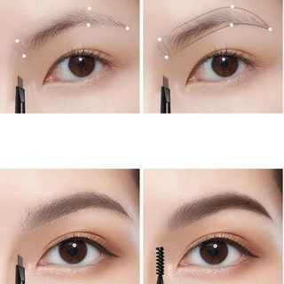 Double fine eyebrow pencil ดินสอเขียนคิ้วกันน้ำ 2 in 1 หัวเรียวเล็ก มีแปรงปัดคิ้วในตัว