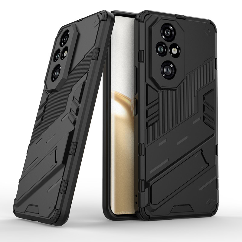 สําหรับ Honor 200, 200 Pro กรณี ELVEV กันกระแทก Punk Hard PC Armor Kickstand ฝาครอบป้องกัน