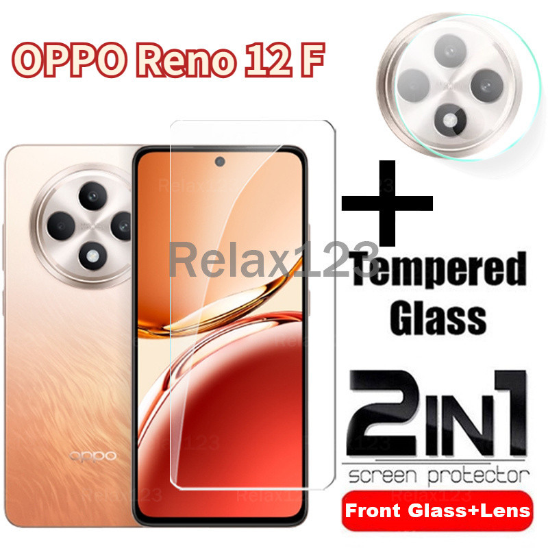 Oppo Reno 12 F 5G 2IN1 กระจกนิรภัยสําหรับ OPPO Reno 12F 5G OPPO Reno 12 F 5G 2024 Full Screen Protec