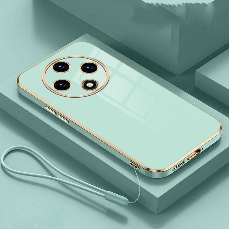 Xiaomi POCO C75 เคสชุบไฟฟ้าเคลือบเงาสายรัดเชือกเส้นเล็กขอบตรงปลอกฝาครอบมีสไตล์