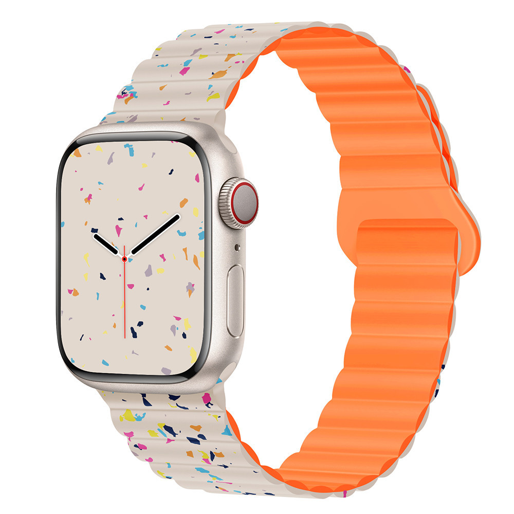 ใหม่ สายรัดเดิมซิลิโคนแม่เหล็กสําหรับ Apple Watch s10 46 42 Ultra ultra2 IWatch series 9 8 7 6 SE 5 4 3 49/45/44/42/41/40/38 มม.
