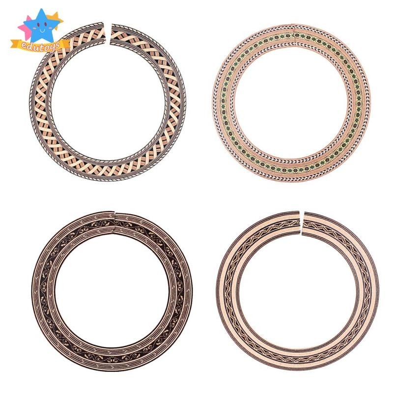[Edstars] 1x Wooden Rosette Soundhole Decal สติกเกอร์สําหรับกีตาร์คลาสสิกคนรัก 88 มม.